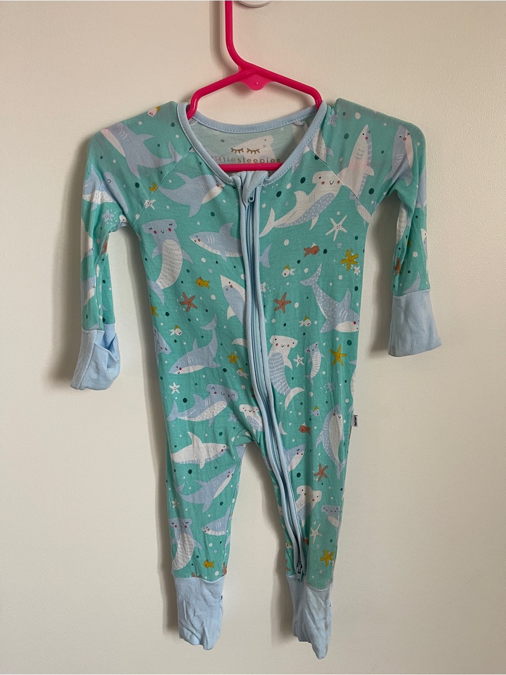 Little Sleepies Shark Bamboo Zippy 0-3M